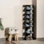 Alt View 13. Costway - Wooden Shoes Storage Stand 7 Tiers Shoe Rack Organizer Multi-shoe Rack Shoe box Black - Black.