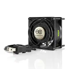 AC Infinity - AXIAL 8038, 120V AC Muffin Low Speed Cooling Fan, 80mm x 80mm x 38mm - Black