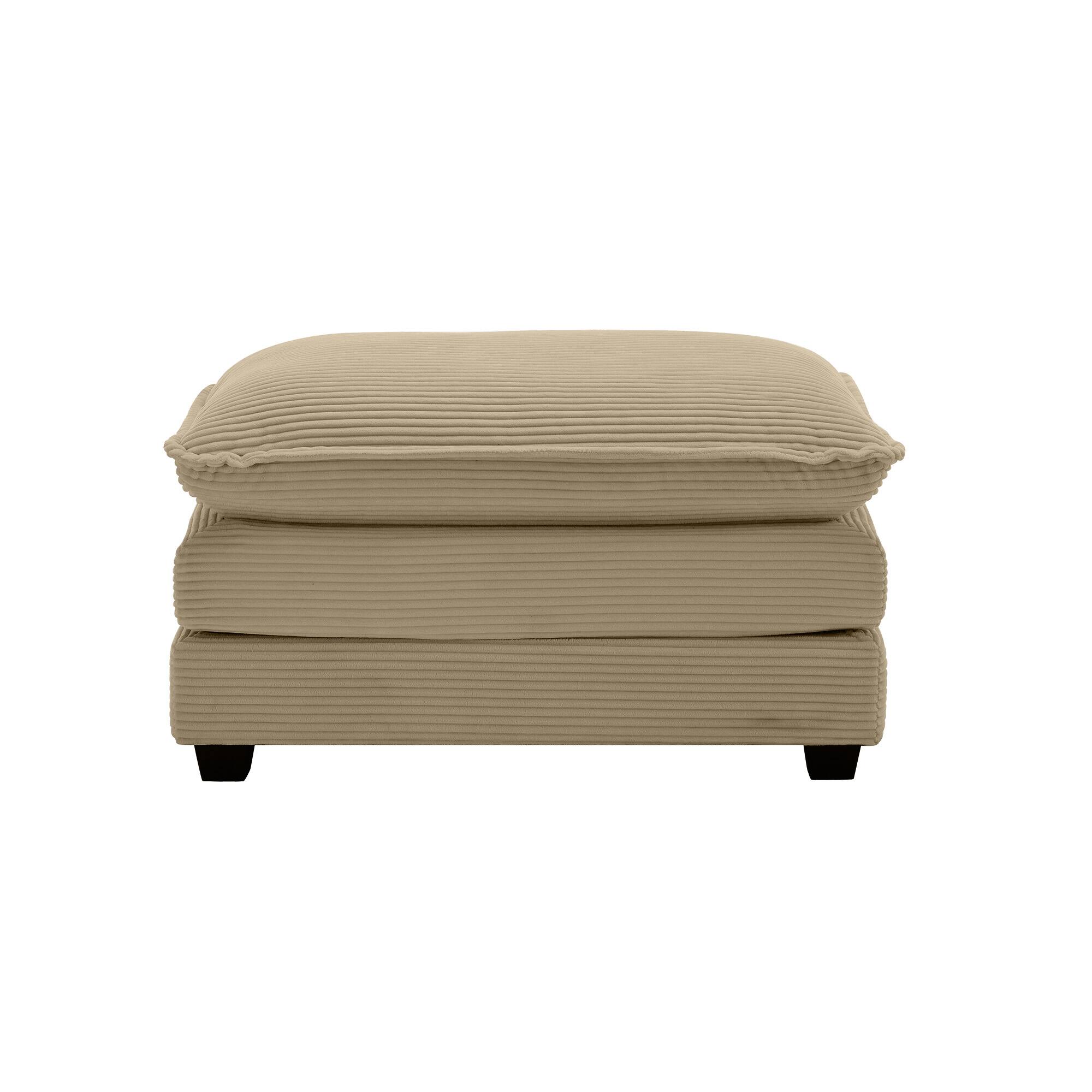 Front. LOVMOR - 2 Seater Corduroy Couch Storage Ottoman Easy Assembly Memory Foam For Living Room Bedroom Club Soft Lounge Den - Tan.