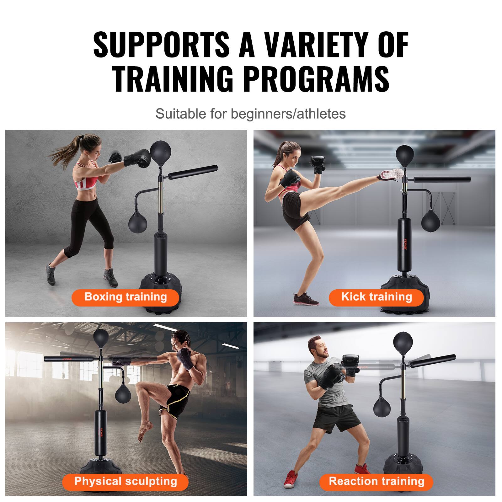 SUPPORTS A VARIETY OF TRAINING PROGRAMS

Suitable for beginners/athletes

- Boxing training
- Kick training
- Physical sculpting
- Reaction training