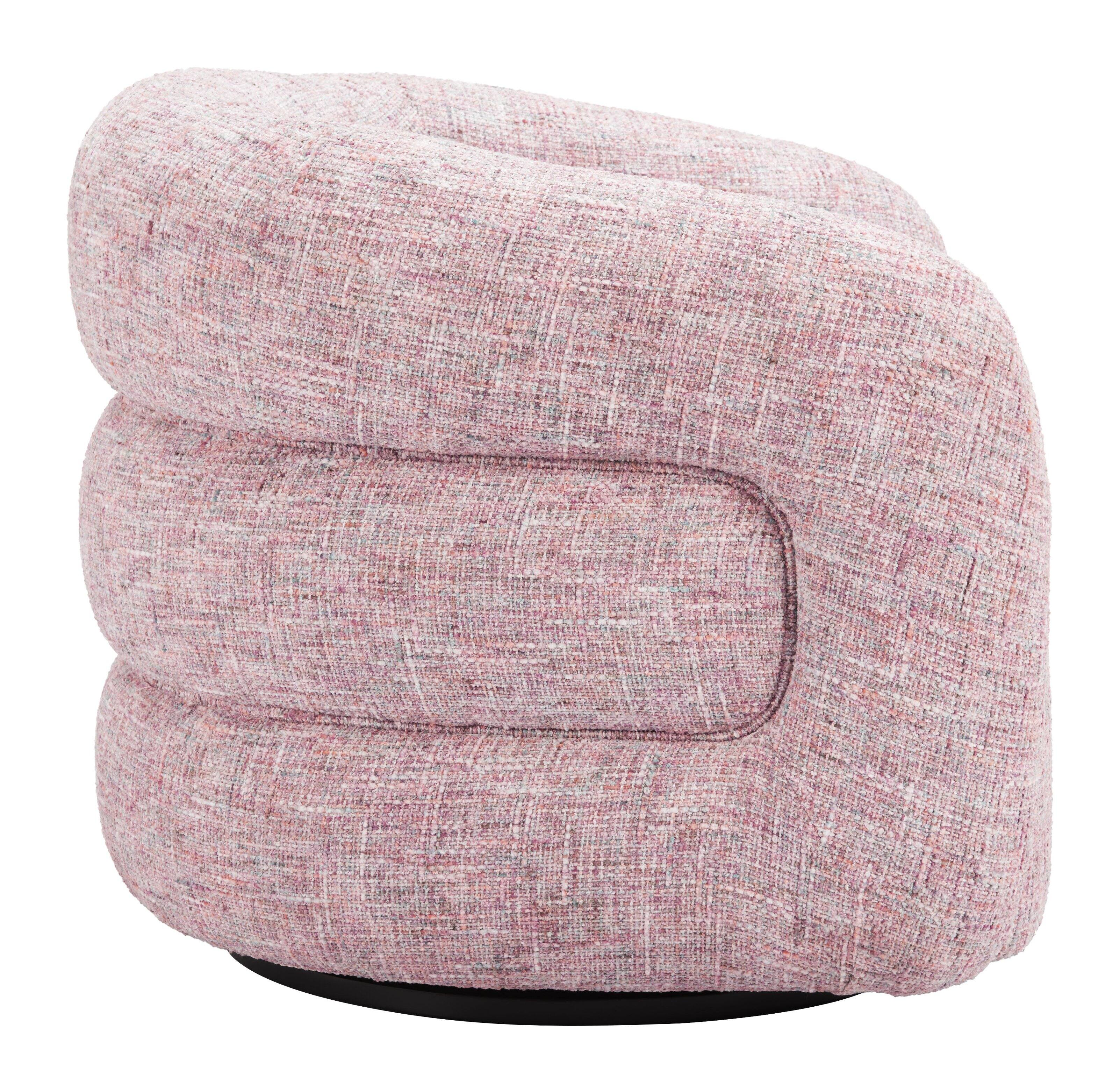 Back. Hivvago - Refine Swivel Chair Pink Tweed - Pink Tweed.