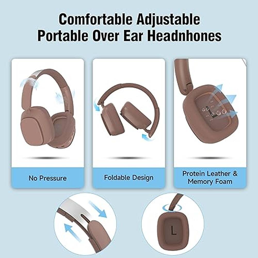 Comfortable Adjustable Portable Over Ear Headphones

- No Pressure
- Foldable Design
- Protein Leather & Memory Foam