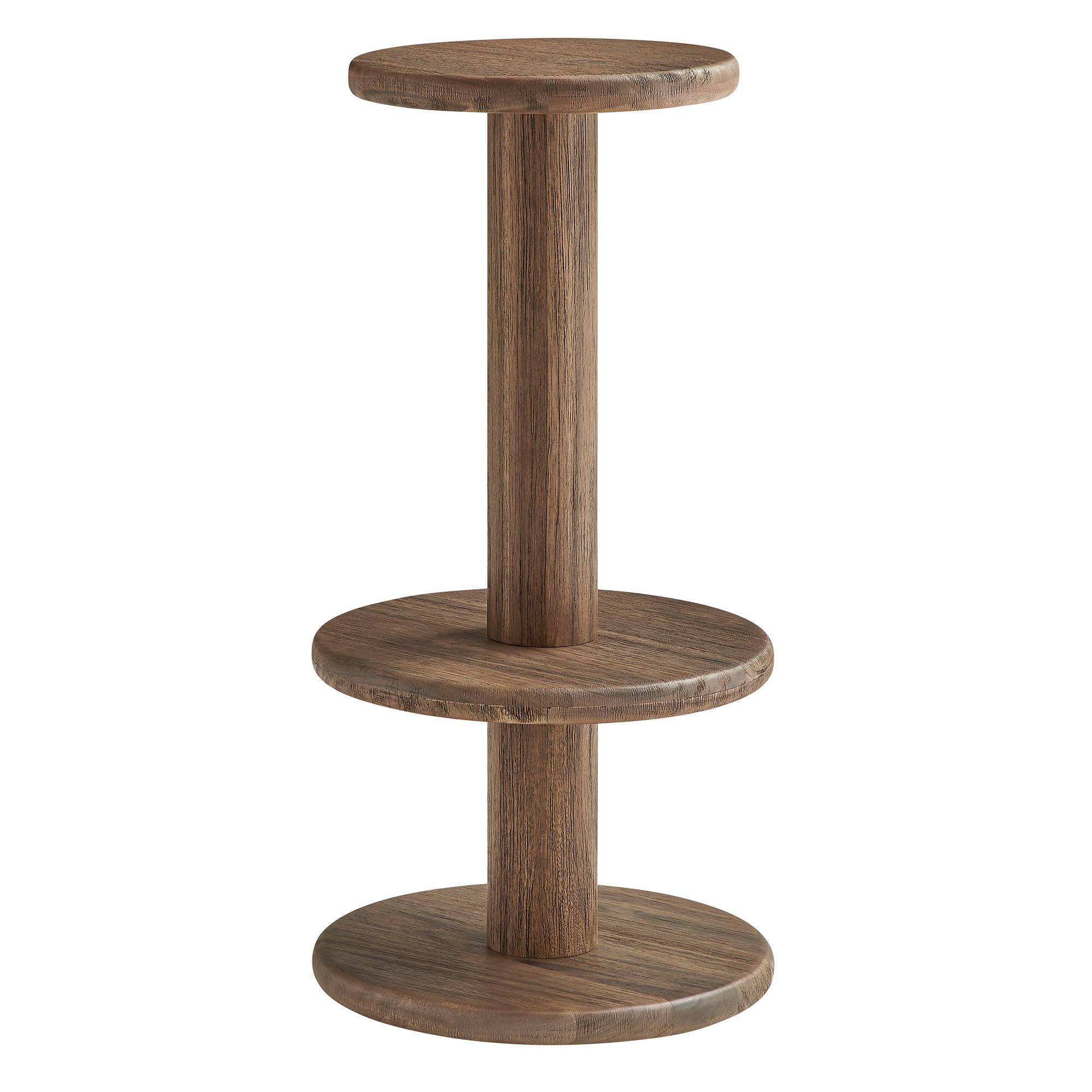 Alt View 8. Modway - Neo 5-Piece Round Indoor - Outdoor Round Patio Bar Table And Stool Set by Modway - Cocoa Brown.