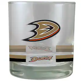 The Memory Company - Anaheim Ducks 10oz. Banded Rocks Glass - Multicolor