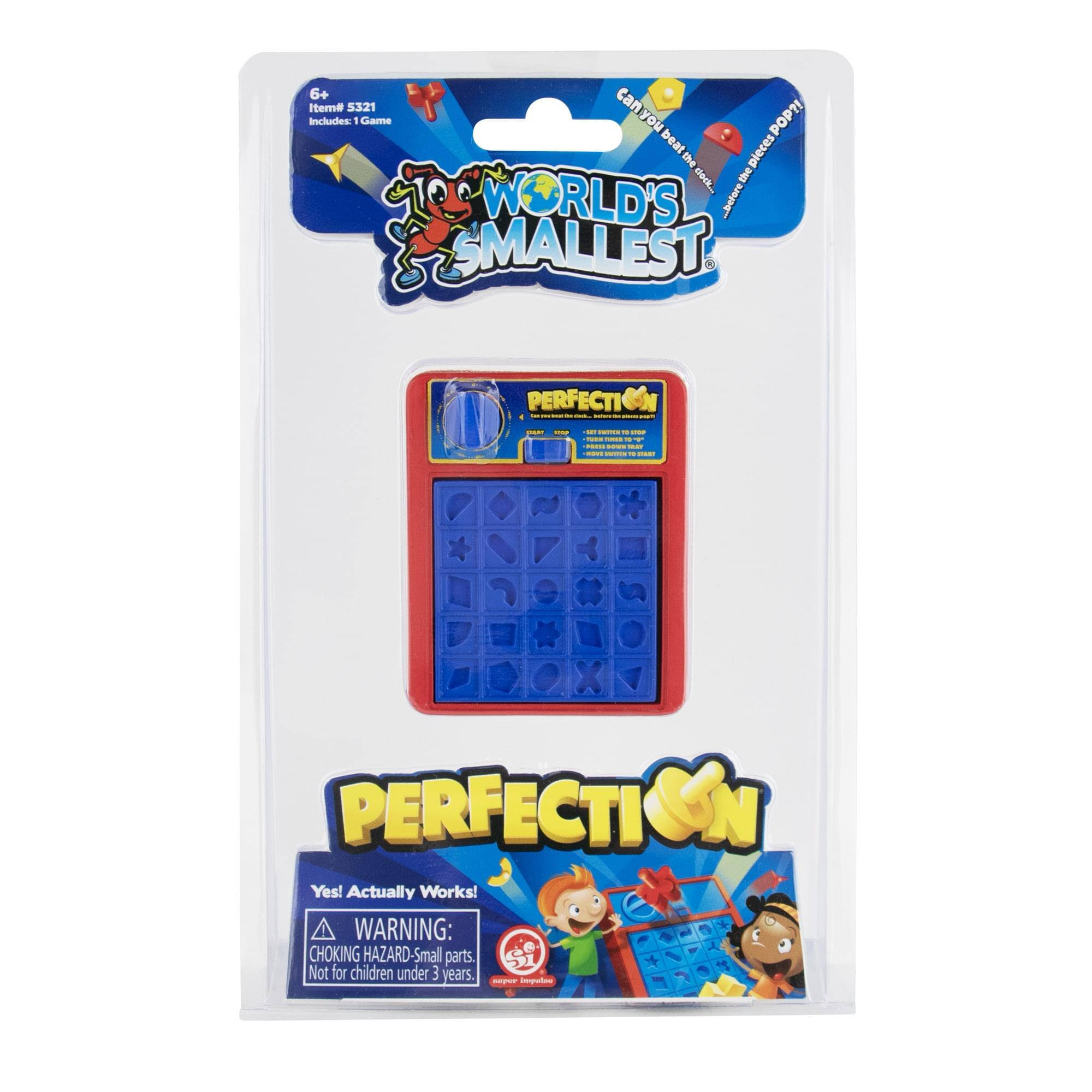 6+ Item# 5321  
Includes: 1 Game  

Can you beat the WORLD'S SMALLEST PERFECTI?  
Yes! Actually Works!  

WARNING: CHOKING HAZARD-Small parts. Not for children under 3 years.