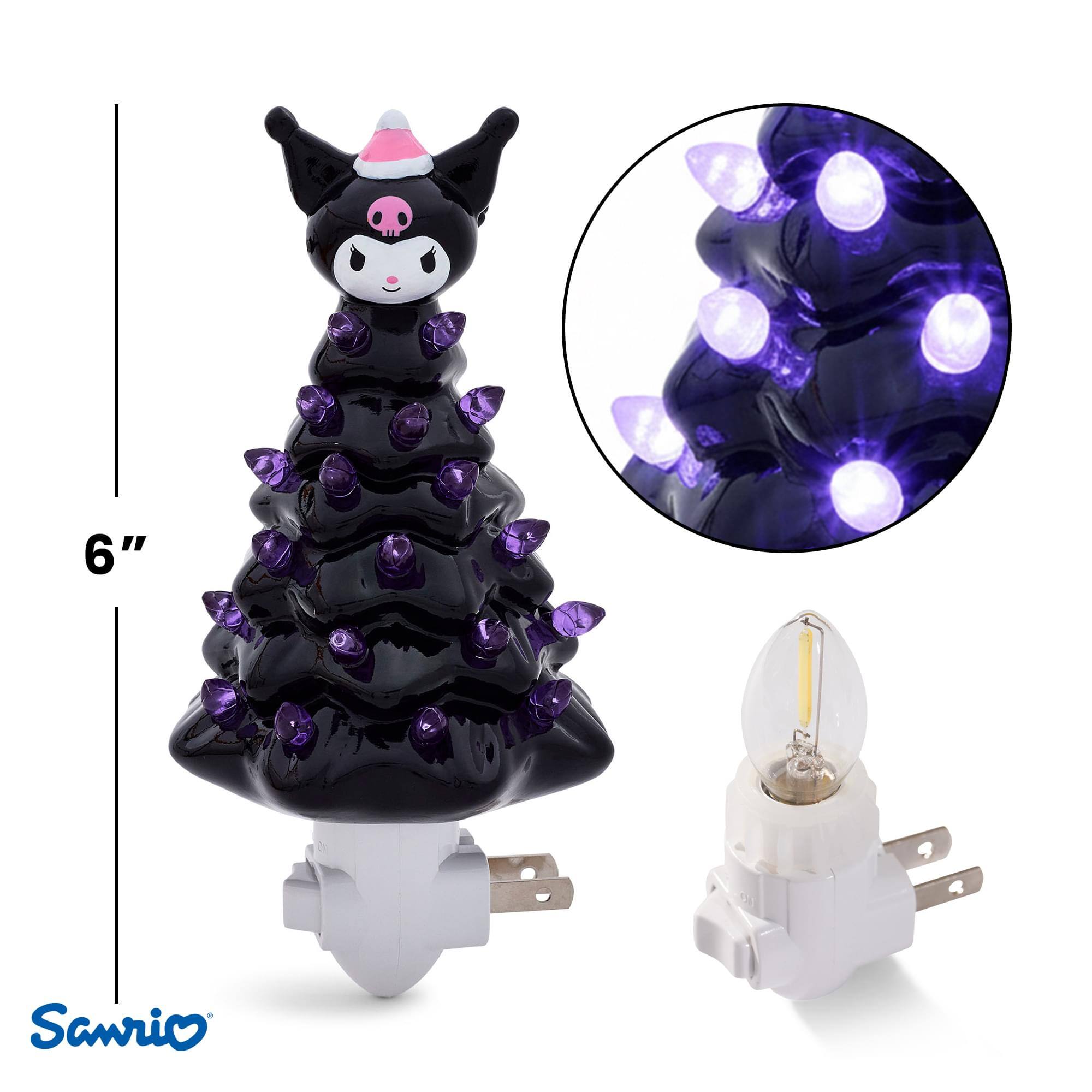 Alt View 10. Ukonic - Sanrio Kuromi 6-Inch Ceramic Christmas Tree Plug-In Nightlight - Black.