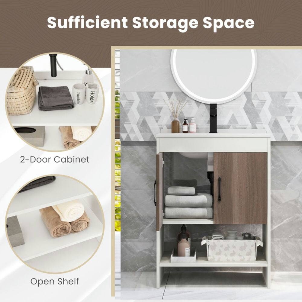 Sufficient Storage Space

- Tumbler Holder
- 2-Door Cabinet
- Open Shelf
