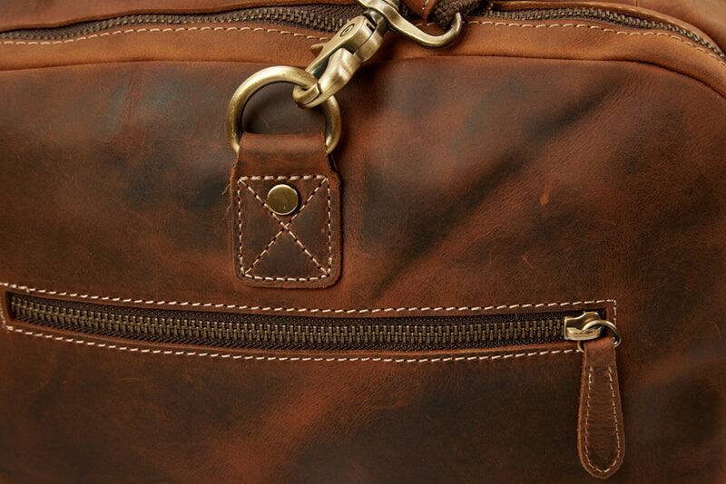 Alt View 9. Luxorro - Leather Duffel Bag For men. 30 Inch - Dark Brown.