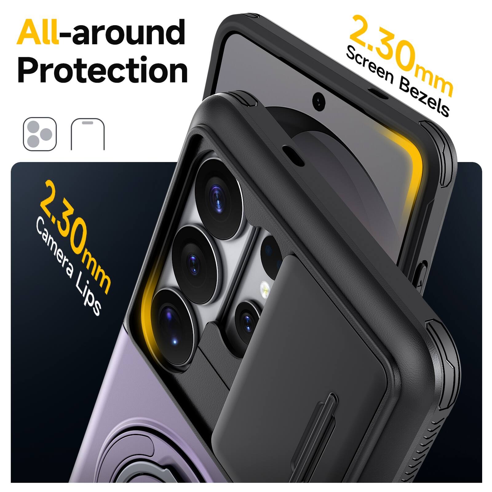 All-around Protection  
2.30mm Camera Lips  
2.30mm Screen Bezels