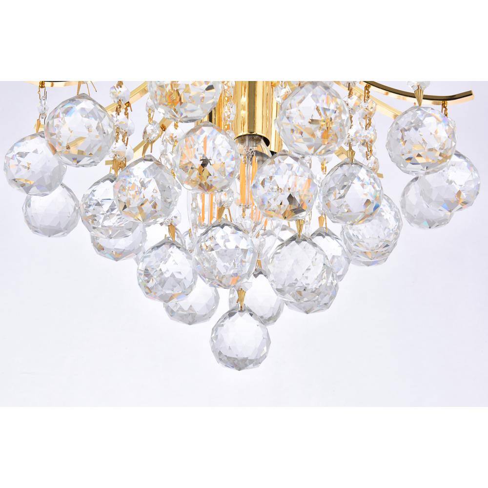 Alt View 6. Elegant Lighting - Toureg 3 light Gold Pendant Clear Royal Cut Crystal - Gold.