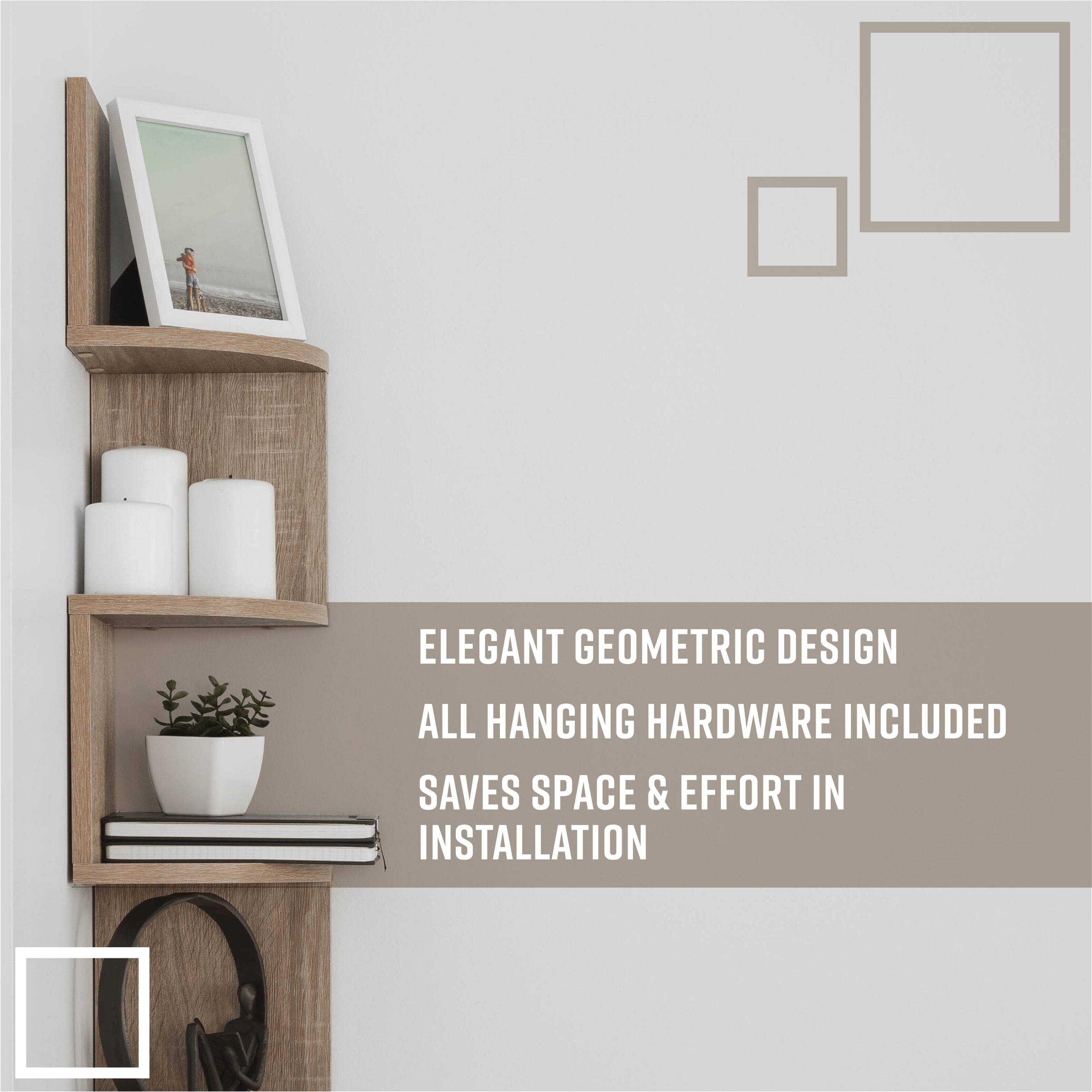 Elegant Geometric Design  
All Hanging Hardware Included  
Saves Space & Effort in Installation