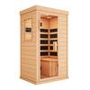 Front. U-HOMY - U-HOMY Infrared Sauna - Space-Saving 360° Heat with Chromotherapy for Home/Gym - Wood color.