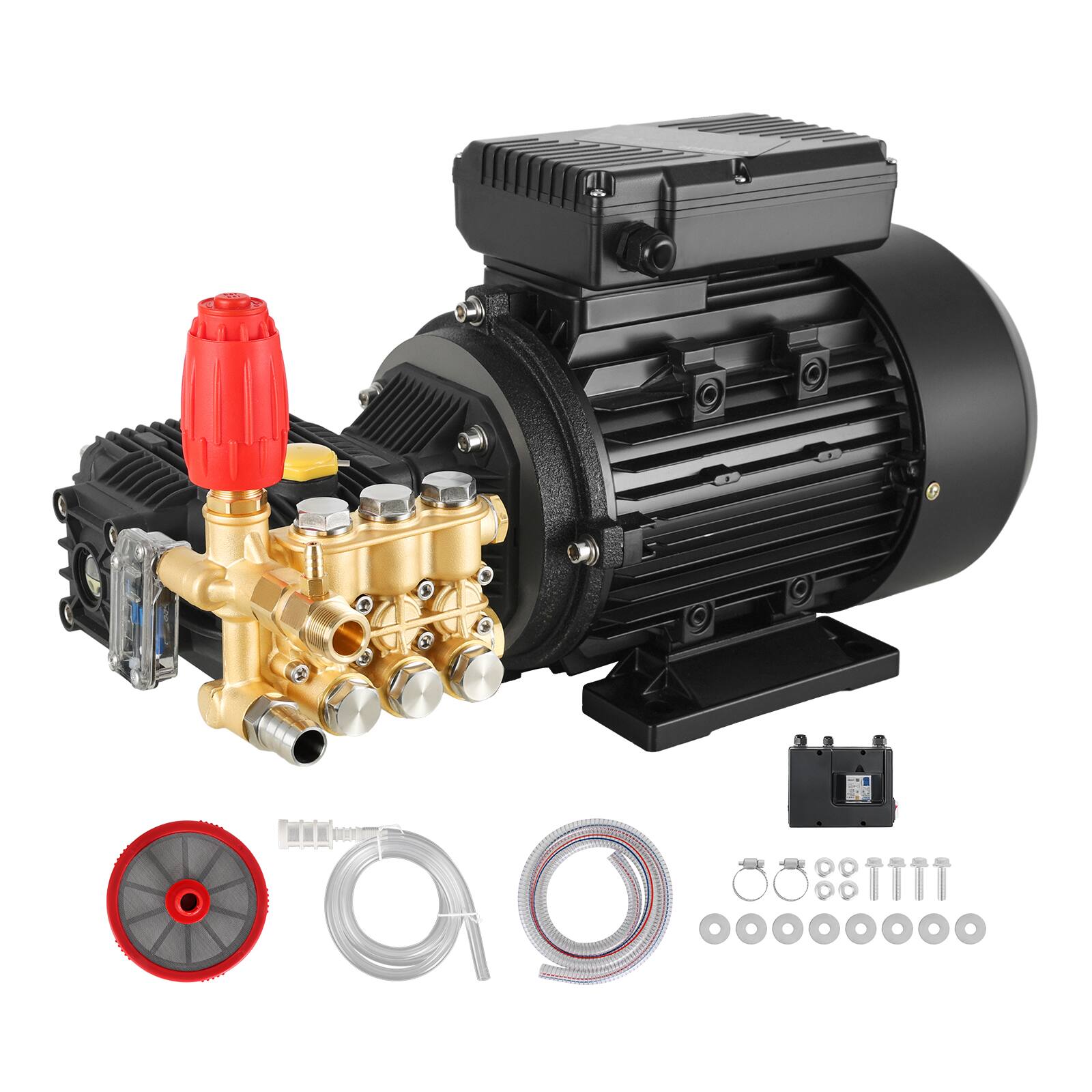 Alt View 5. VEVOR - Electric Pressure Washer Pump Kit, 1950 PSI, 3.2 GPM, Triplex Power Washer Pump with 5 HP Motor 240 V - Black.