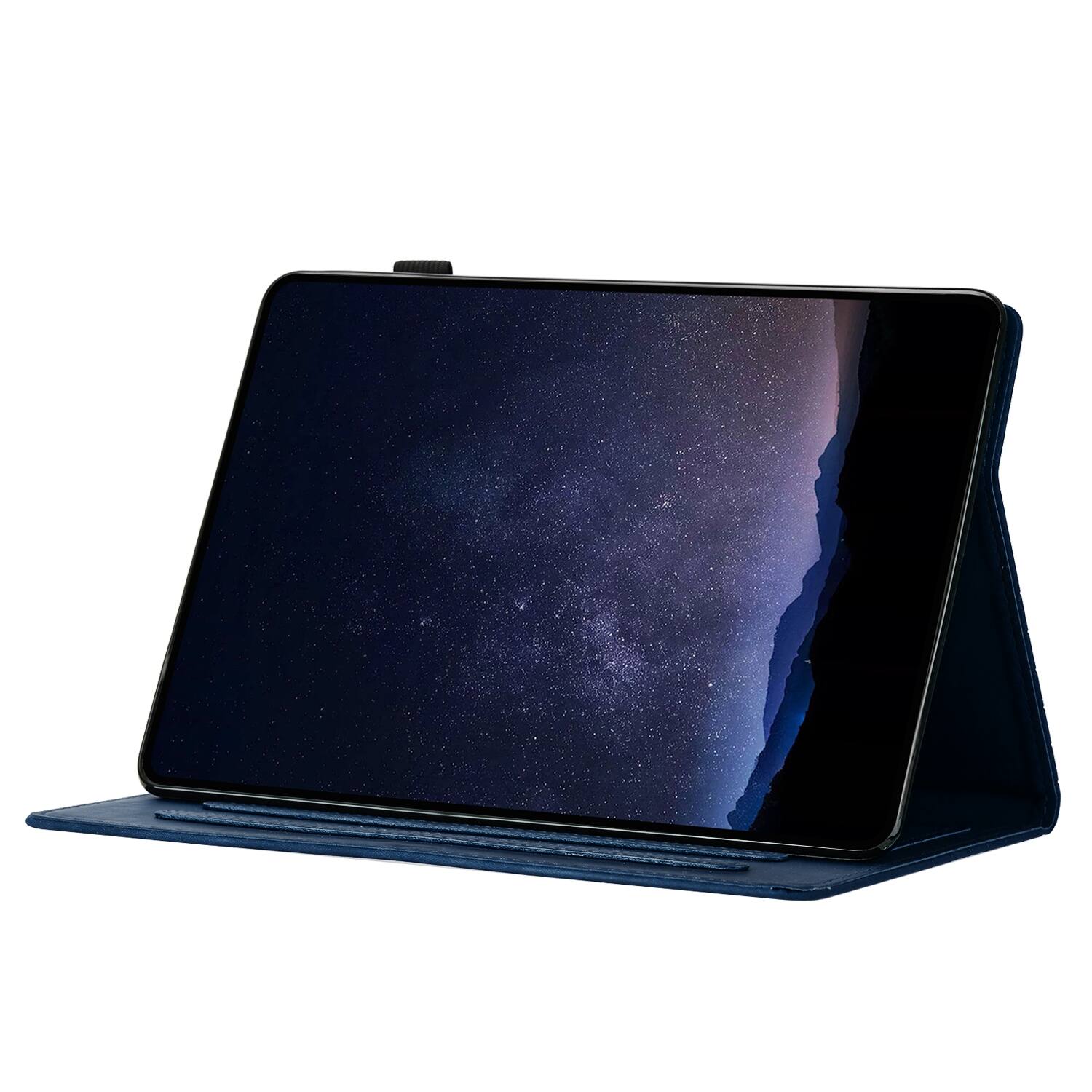 Alt View 4. Dteck - Embossed Folio Case for Apple iPad (A16) 11" 2025 / iPad 11th/10th Gen,Faux Leather Card Slots Stand Shockproof Cover - Blue.