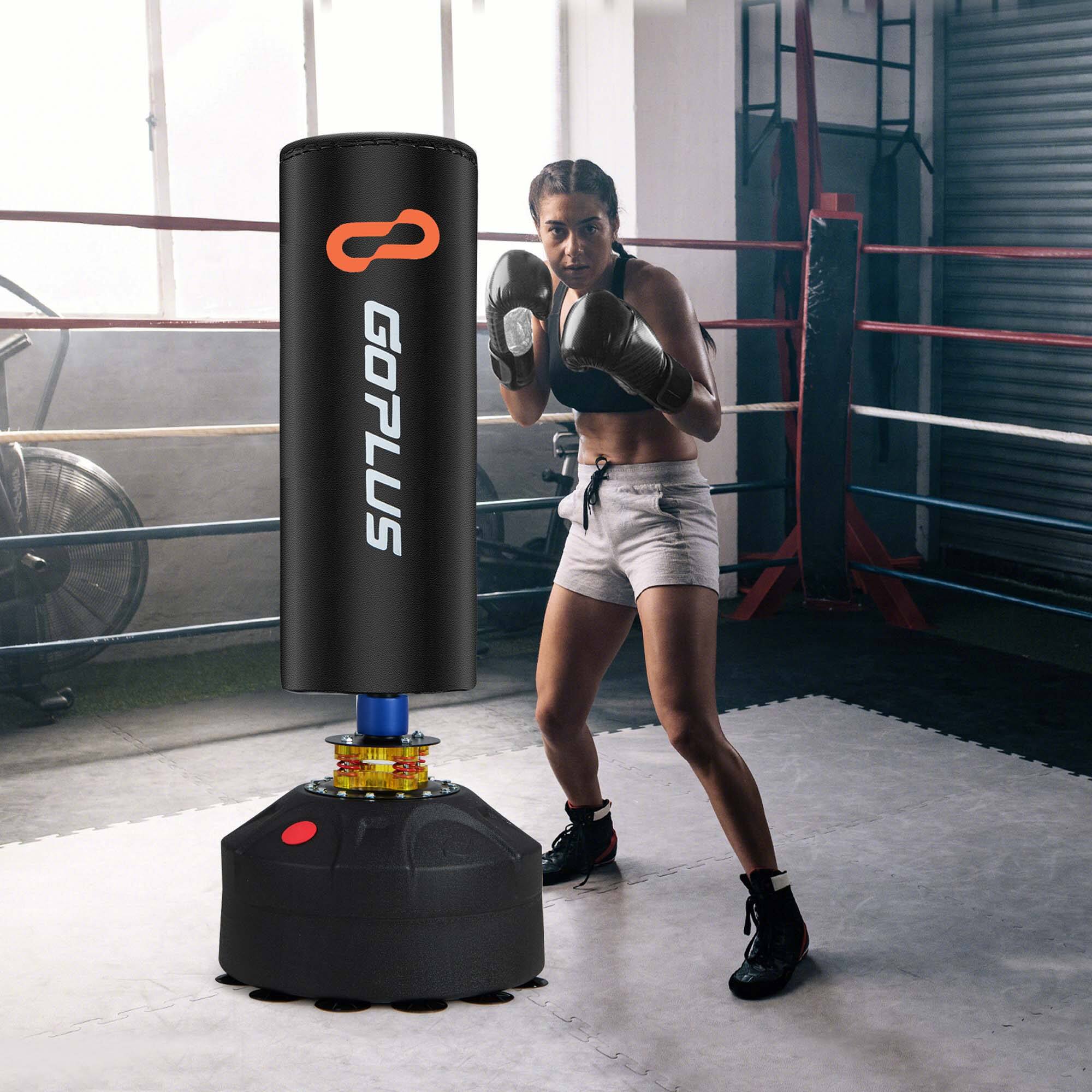 Alt View 3. Costway - Costway Freestanding Punching Bag with Stand Suction Cup Base 5-layer Construction Adults - Black.