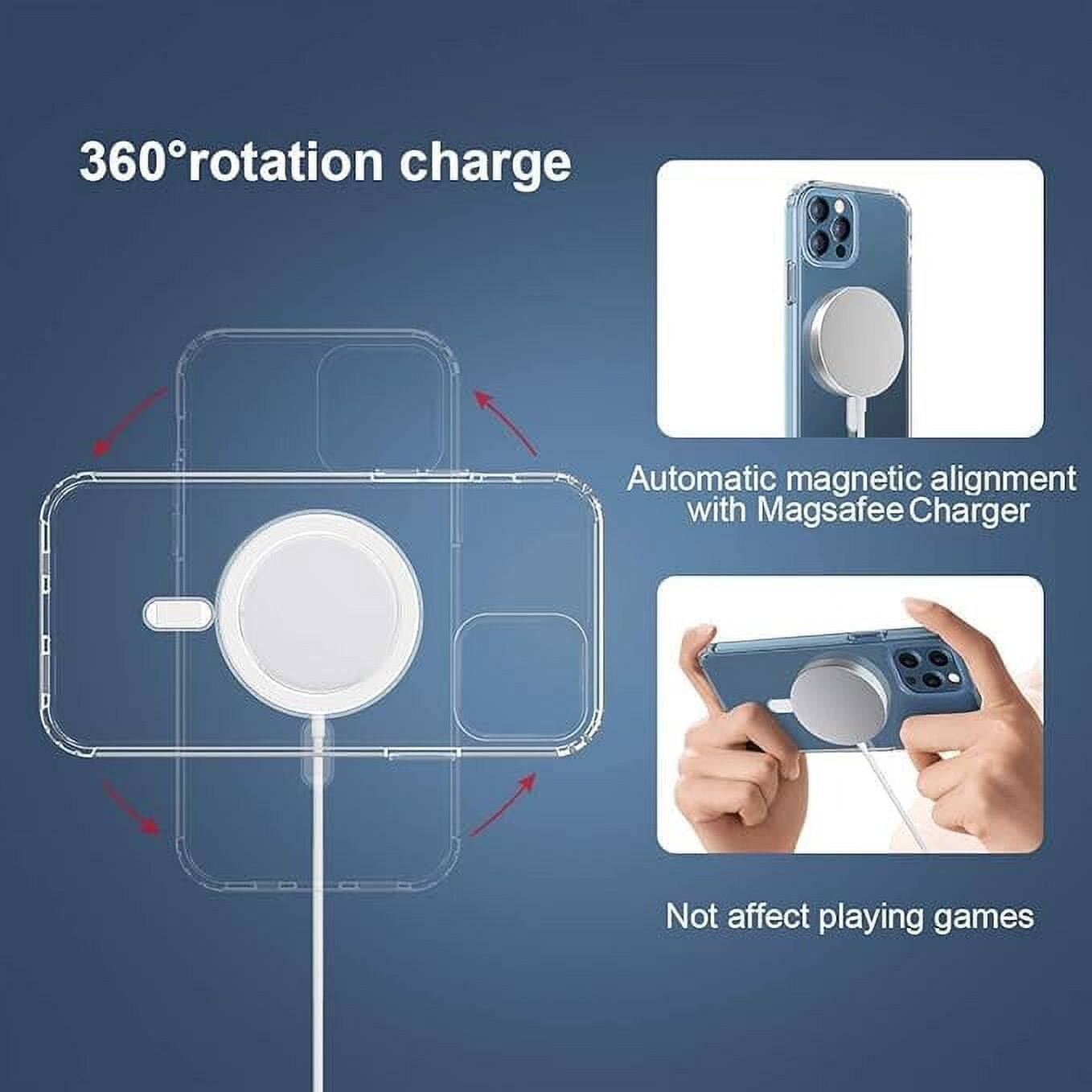 360° rotation charge
Automatic magnetic alignment with Magsafe Charger
Not affect playing games