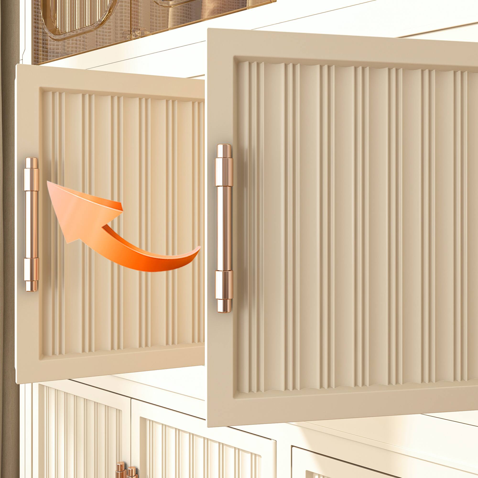 Alt View 9. GOODSILO - Portable Wardrobe Closet Storage Organizer with 17 Magnetic Doors, Multiple Cubes and Hanging Rod for Home Organization - Cream White.