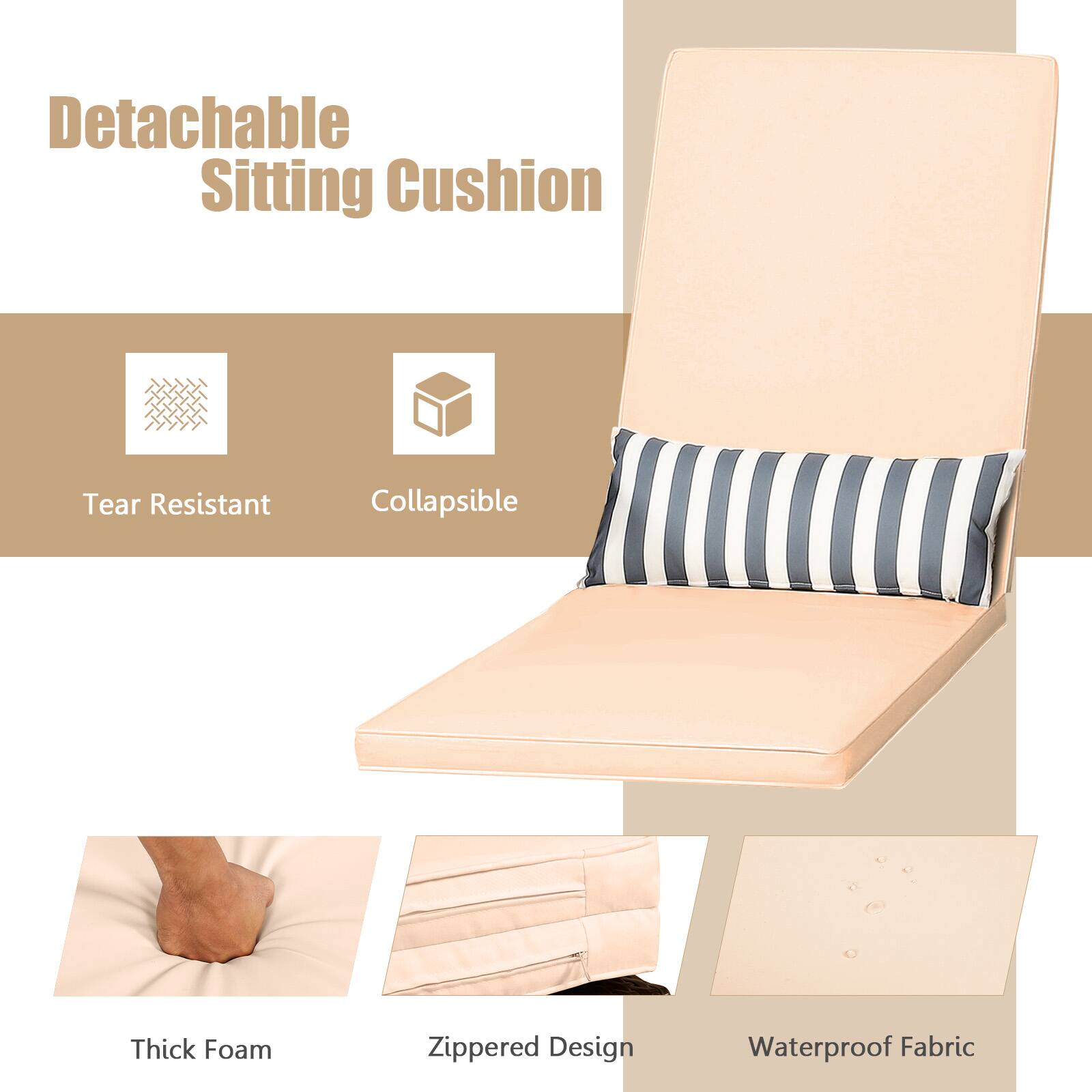 Detachable Sitting Cushion

- Tear Resistant
- Collapsible
- Thick Foam
- Zippered Design
- Waterproof Fabric