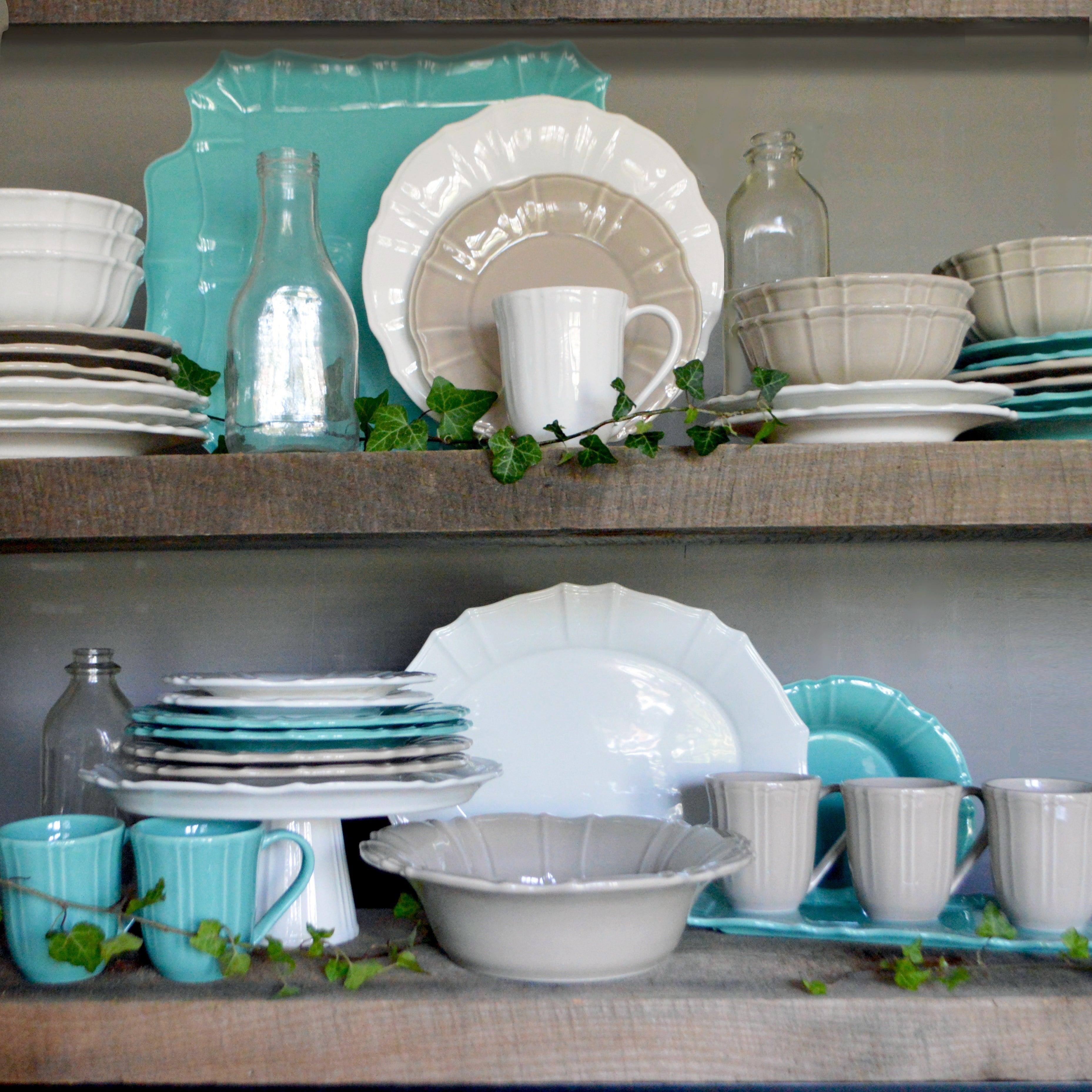 Alt View 1. Euro Ceramica Home - Chloe 4-Piece White Everyday Bowls Set, made in Portugal - White.