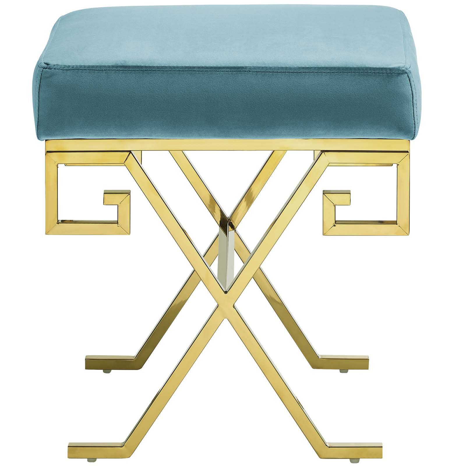 Alt View 1. Modway - Twist Performance Velvet Bench by Modway - Sea Blue.
