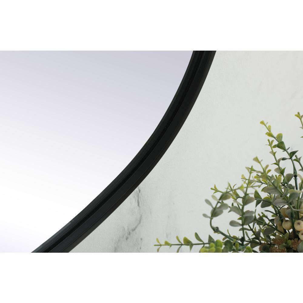 Alt View 2. Elegant Decor - Metal Frame Oval Mirror 30x48 Inch in Black - Black.