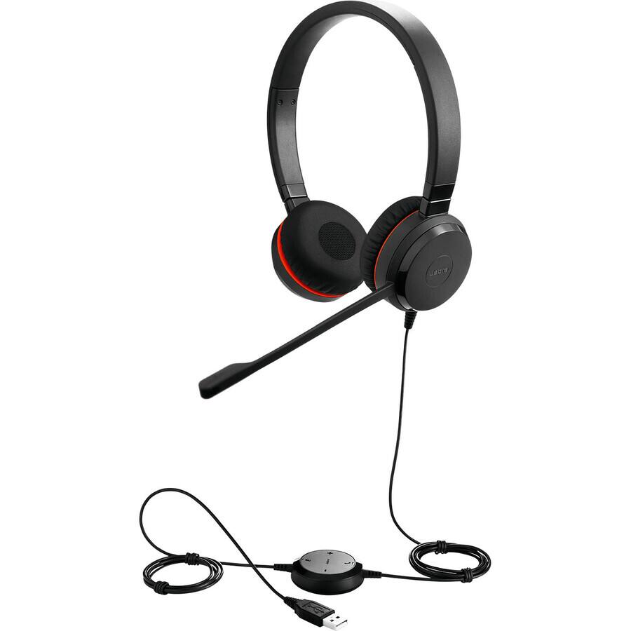 Alt View 2. Jabra - Jabra EVOLVE 20SE Headset - Stereo - USB - Wired - Over-the-head - Binaural - Supra-aural - Noise Canceling - Black - Black.