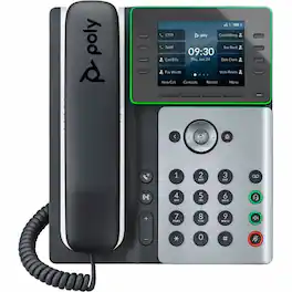 HP - Poly Edge E350 IP Phone - Corded - Corded/Cordless - Wi-Fi, Bluetooth, NFC - 3 Multiple Conferencing - Desktop, Wall - Black