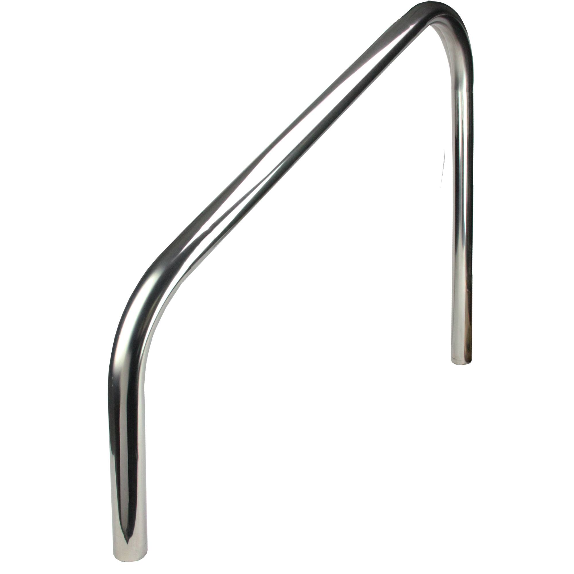 Alt View 1. Pool Central - Set of 2 Silver Sloped Swimming Pool Handrails 38" - Silver.