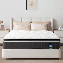 Alchemy Casas - King Mattress Strengthened Size Hybrid Mattresses In A Box With Gel Memory Foam And Individual - Full 12 Inch