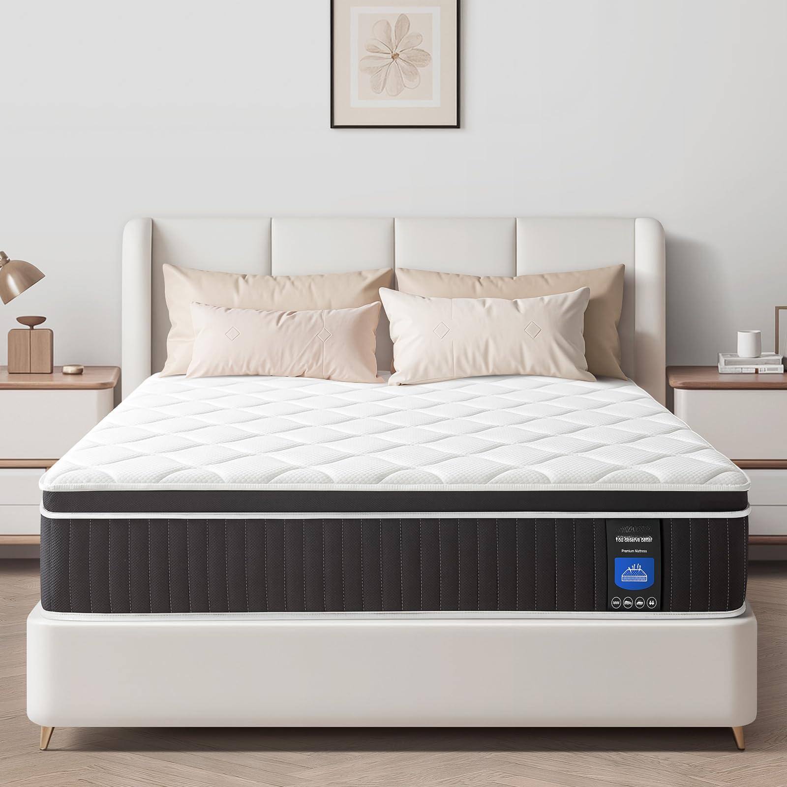 Front. Alchemy Casas - King Mattress Strengthened Size Hybrid Mattresses In A Box With Gel Memory Foam And Individual - Full 12 Inch.