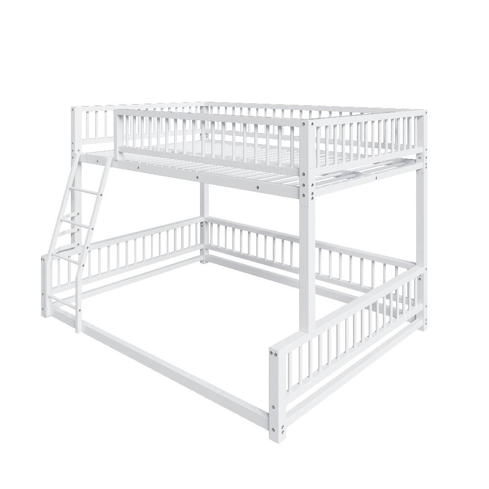 Alt View 8. Loheer - Loheer Full XL Over Queen Bunk Bed Heavy Duty Metal White - White.