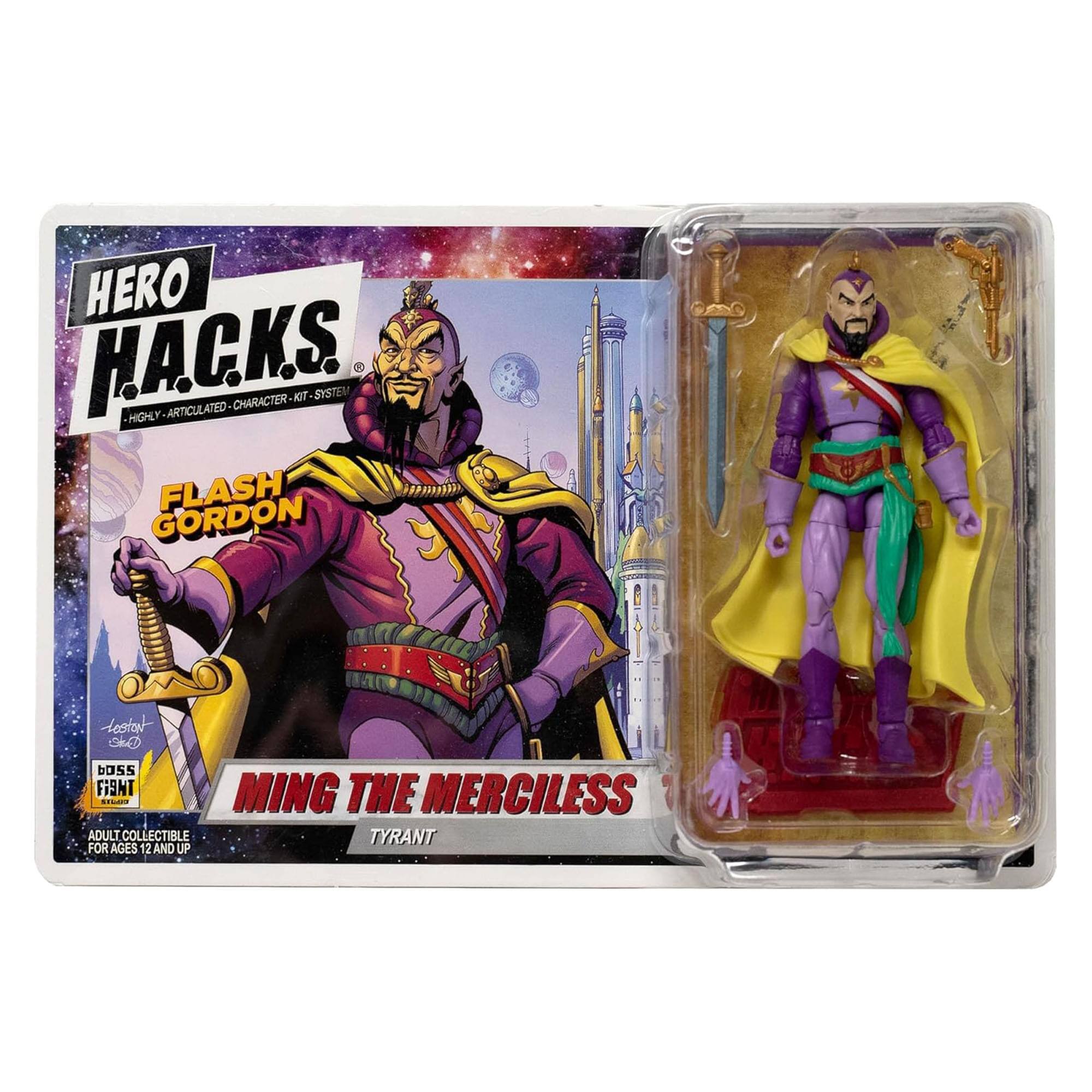 HERO HACKS. HIGHLY ARTICULATED CHARACTER KIT SYSTEM FLASH GORDON MING THE MERCILESS CC ADULT COLLECTIBLE COL TYRANT FOR AGES 12 AND UP