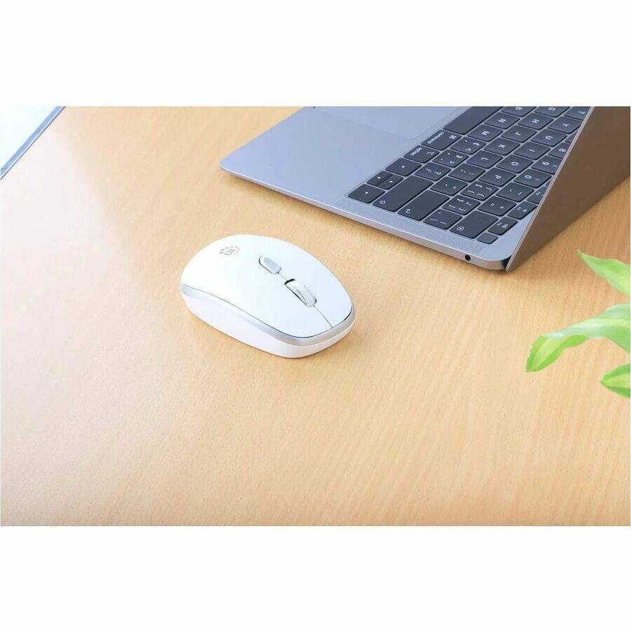 Alt View 1. Manhattan - Manhattan MW6185 Wireless Optical USB Mouse - Full-size Mouse - Optical - Wireless - 32.81 ft - Radio Frequency - 2.40 G - White.