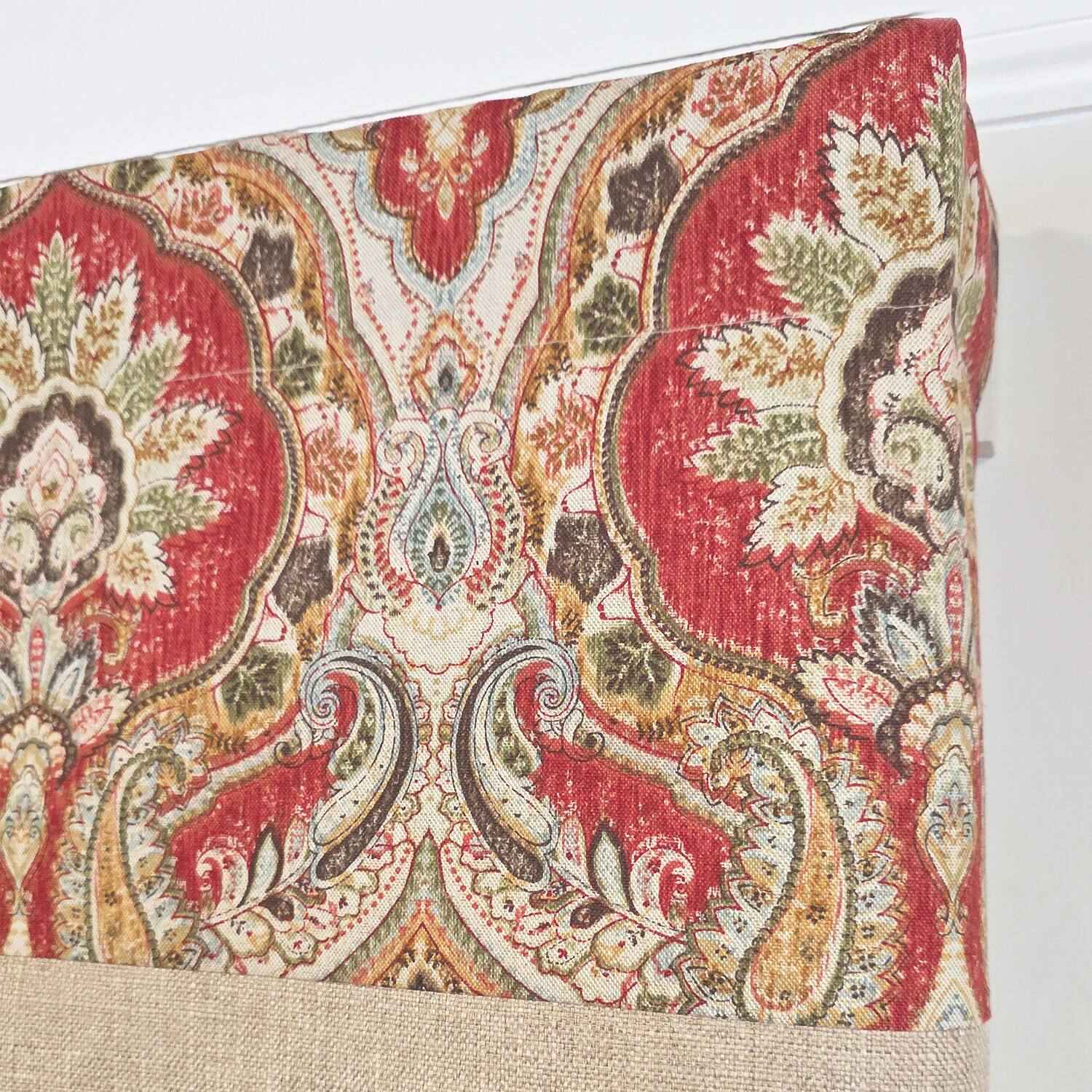 Back. RLF Home - RLF Home 100% Cotton Prague Banded Lined Window Valance 50" x 17" Mauve - Mauve.