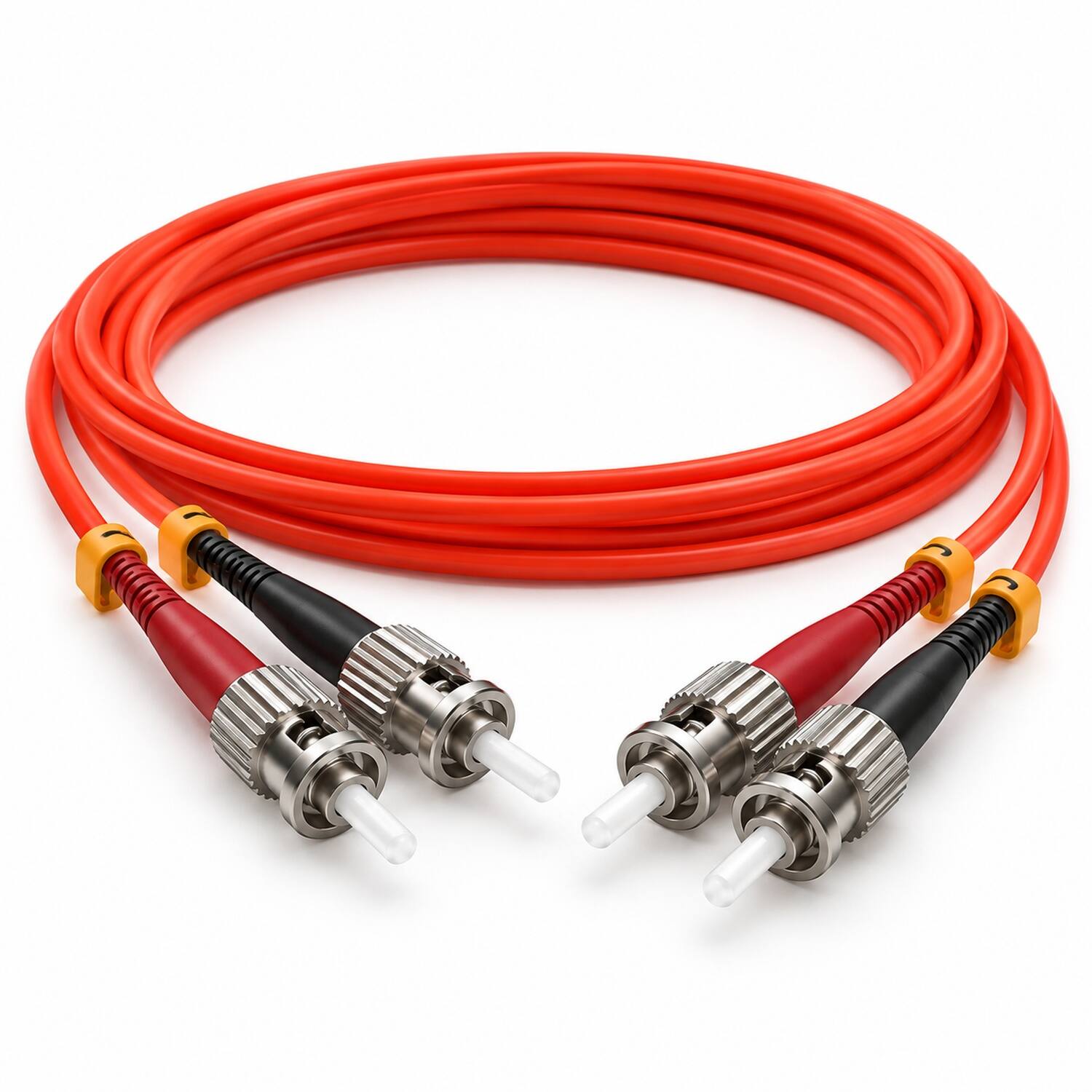 Angle. Sanoxy - 3 Meters ST to ST Duplex 62.5/125 Multimode OM1 Fiber Optic Cable - Multi.