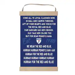 Jardine - Pennsylvania Quakers Fight Song Banner Sign - Blue