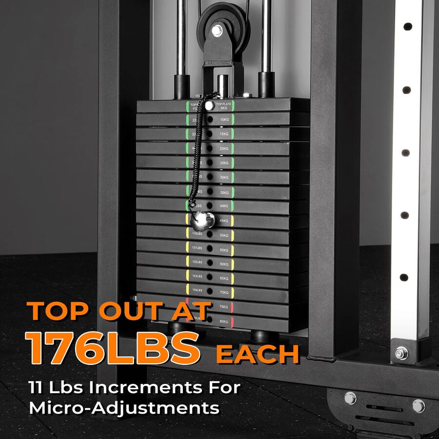 Syedee Functional Trainer with 352lbs Weight Stack, 2:1&1:1 Ratio ...