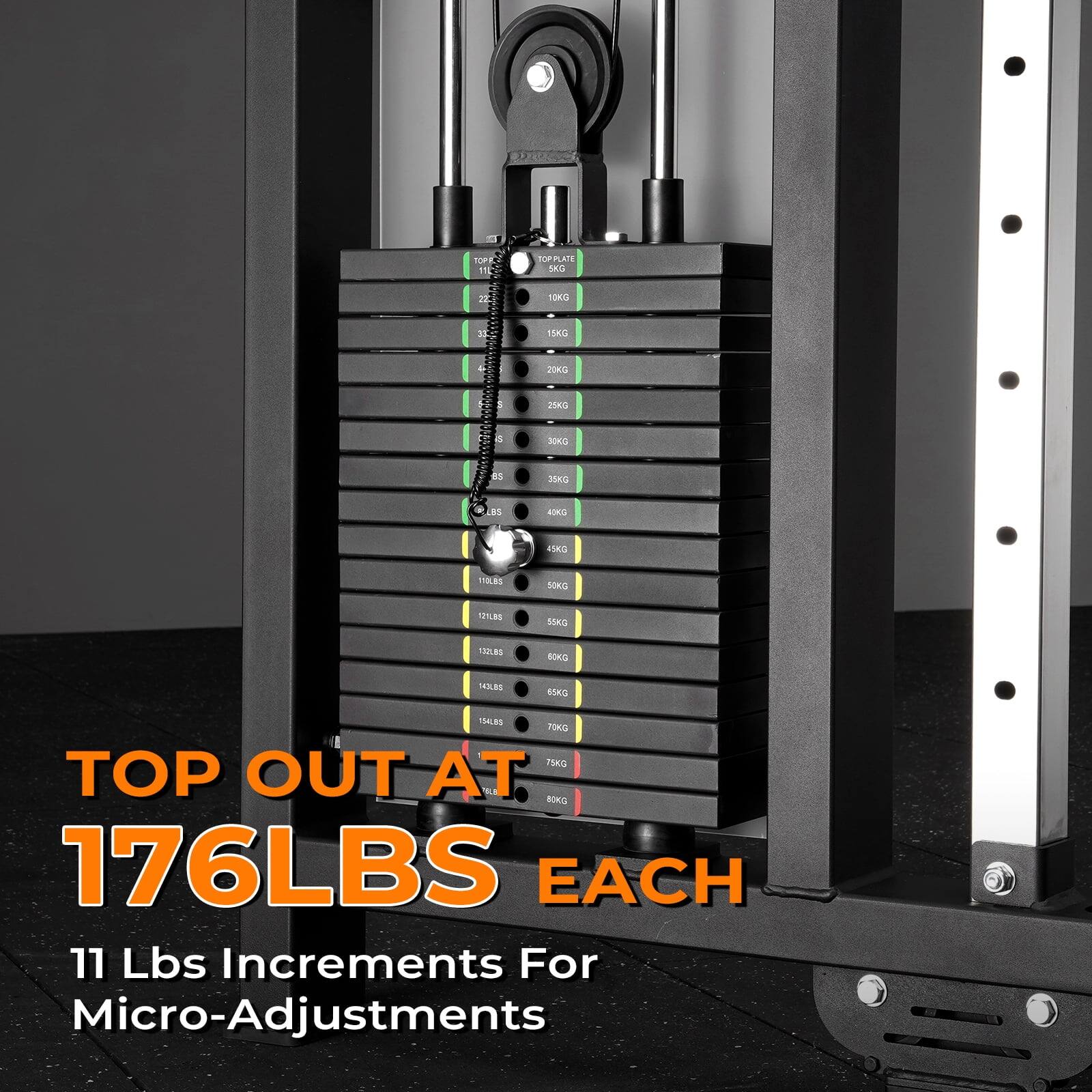 1 19 TE 1P PPATE SKO 22 TOKS 30 15KG L 2OK1 3 1 2580 a 301 8S 30KC DE KOO 15KC 11OLRS 5OKC LELE 5SKG TILES BOKO NOLES SK0 MLES 70KG F5K0 TOP OUT AT SOKG 176LBS EACH 11 Lbs Increments For Micro-Adjustments

TOP OUT AT 176LBS EACH  
11 Lbs Increments For Micro-Adjustments