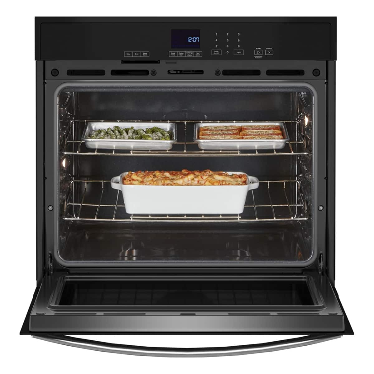Angle. Whirlpool - 30" 5.0 Cu. Ft. Built-In Single Electric Wall Oven with Self-Cleaning - Stainless Steel.