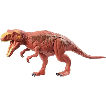 Front. Mattel - Jurassic World Roarivores Action Figure | Metriacanthosaurus - Red.