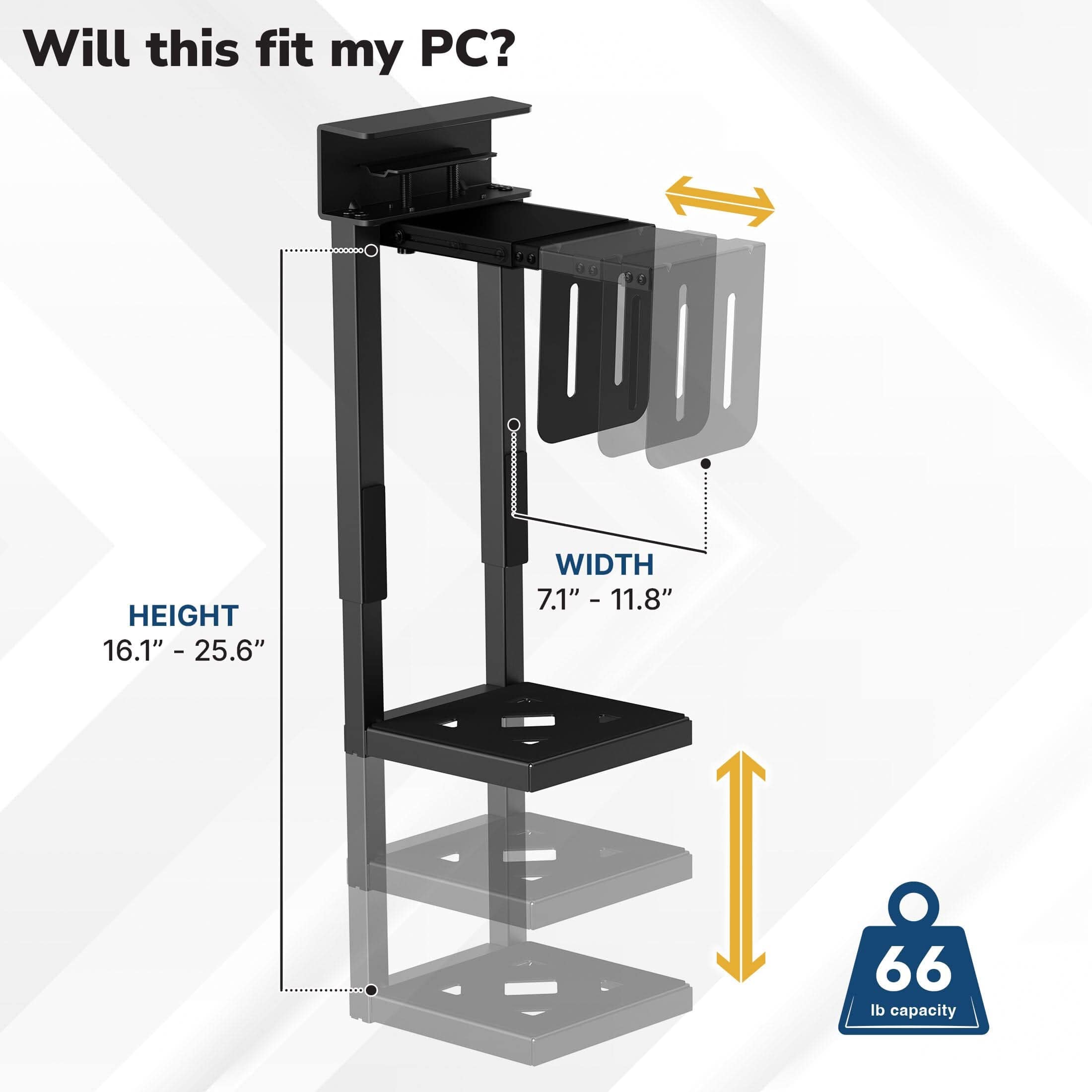 Mount It! Heavy‑Duty Clamp‑On CPU Mount for Mid & Full Tower PCs