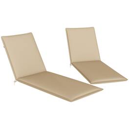 Outsunny - Outdoor Lounge Chair Cushion Set of 2, UPF50+ 200gsm Fabric and 25D High-Density Foam, 76" x 23" - Beige