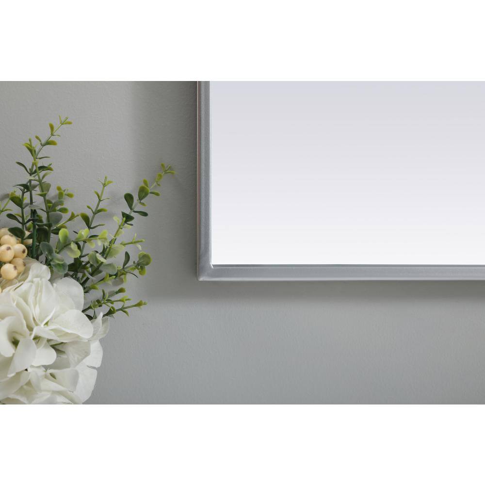 Alt View 1. Elegant Decor - Metal Frame Arch Mirror 36x36 Inch in Silver - Silver.