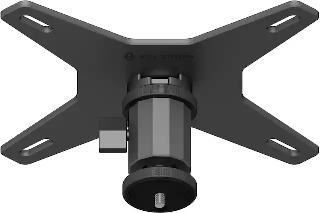 Front. Valerion - Valerion Ceiling Mount Conversion Plate for Existing 4-Leg Mounts, No-Damage Upgrade with 360° Rotation & ±30° Tilt - Silver.