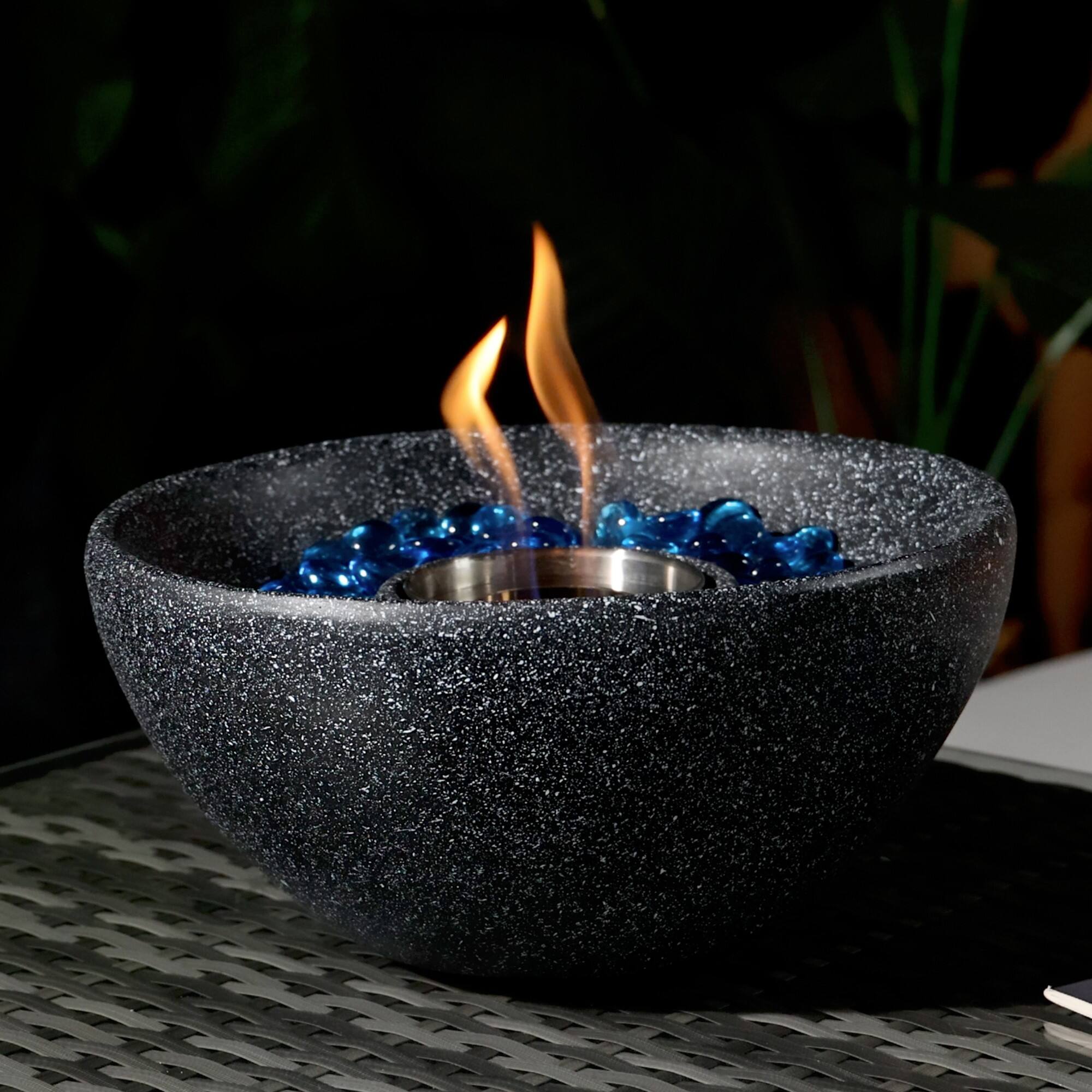Alt View 1. Boyel Living - Tabletop Fire Pit Black, Table Top Fire Bowl Outdoor & Indoor Portable Ethanol Fireplace Alcohol Fire Pot - Black.