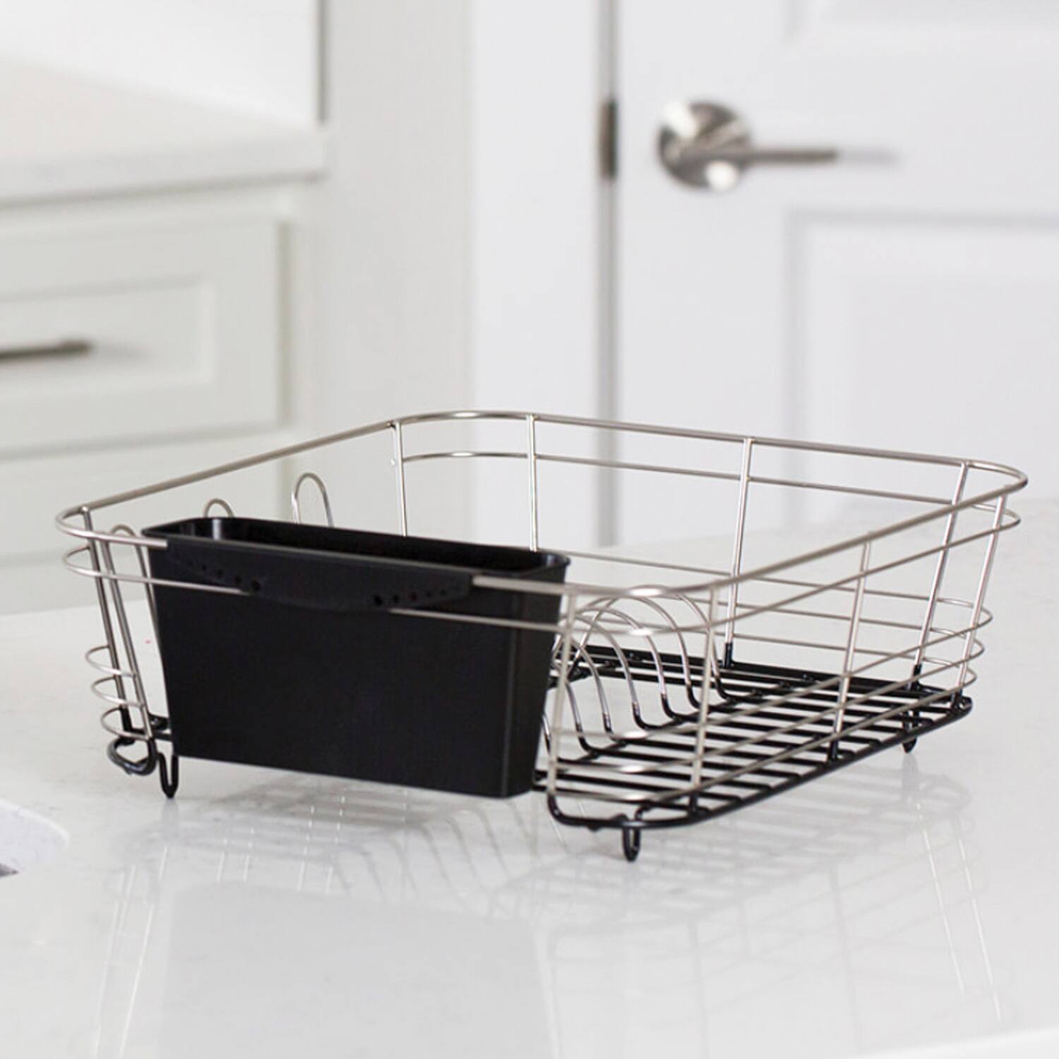 Left. Better Houseware - Better Houseware 1420.8 2-piece Dish Drainer (stainless Steel) - silver.