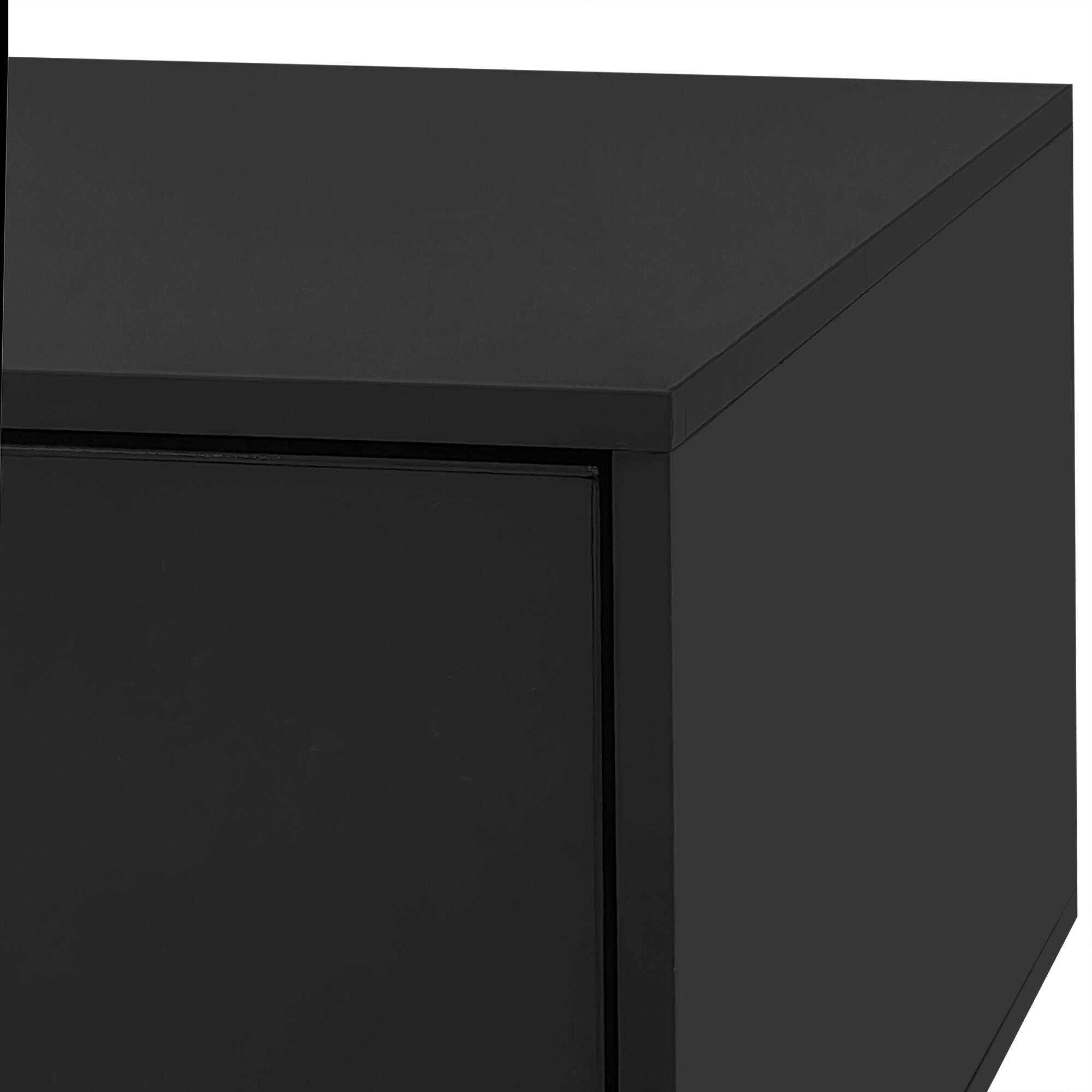 Alt View 10. Tiramisubest - Modern High Glossy Rectangle Coffee Table,Stylish Center Table with Storage Space,Accent Table with 16 Color LED Lights - Black.