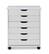 Angle. Linon Home Décor - Monte Wide Six-Drawer Rolling Storage Cart - Whitewash.