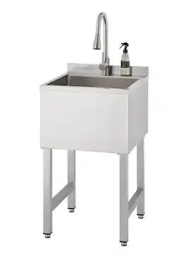 TRINITY - Basics EcoStorage® | 18x16x13 Basin | Stainless Steel Utility Sink | Nsf | w/ Pull-Out Faucet - Chrome