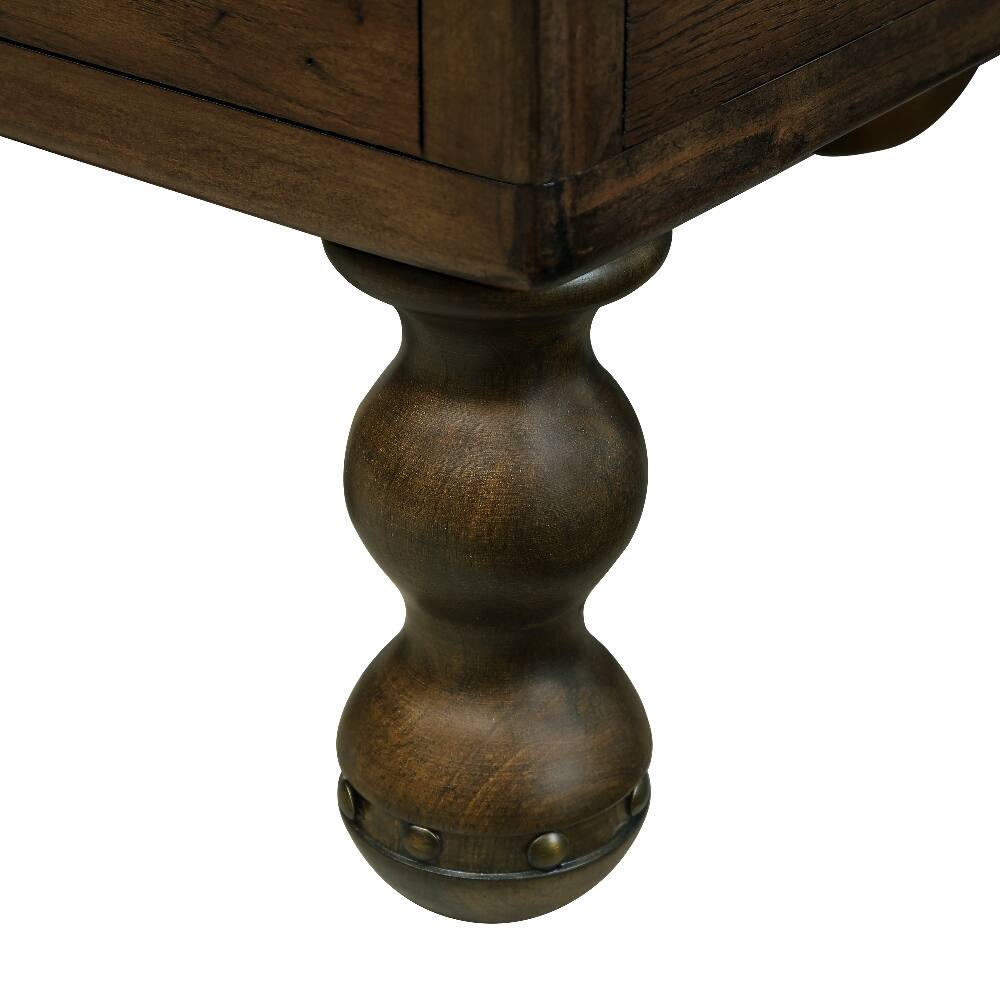 Alt View 8. Loheer - Loheer Solid Wood End Table Narrow Side Table with Drawer Vintage Bedside Table Espresso Nightstand for Small Spaces - Espresso.
